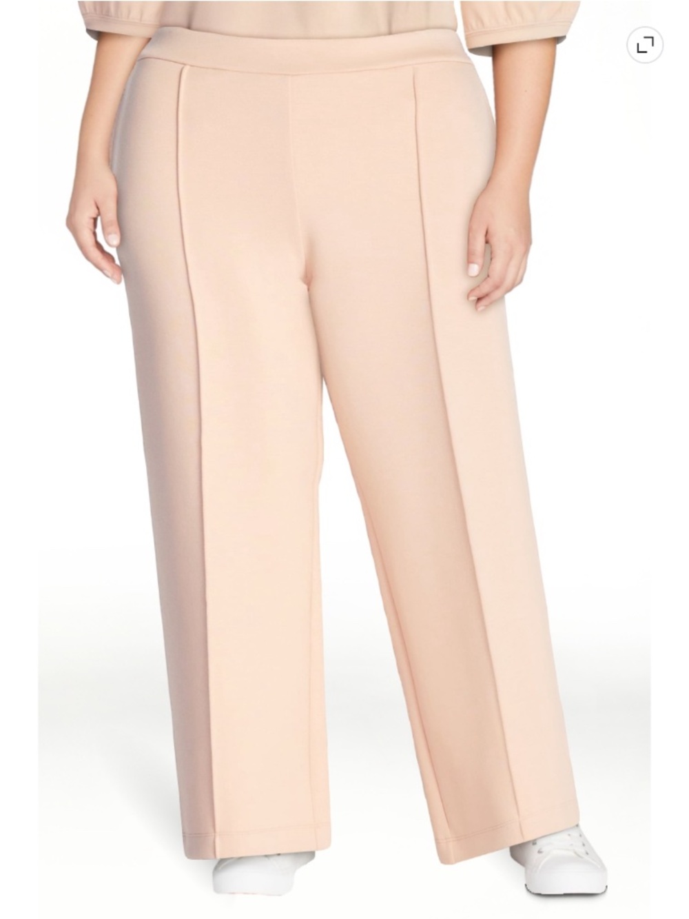 Scoop Women’s Plus Peach Scubaknit Cropped Seamed Size 1X NWT - Picture 1 of 6
